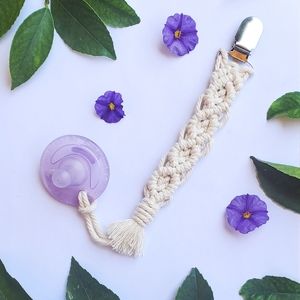 Boho Baby Accessory Handmade Macrame Pacifier Clip